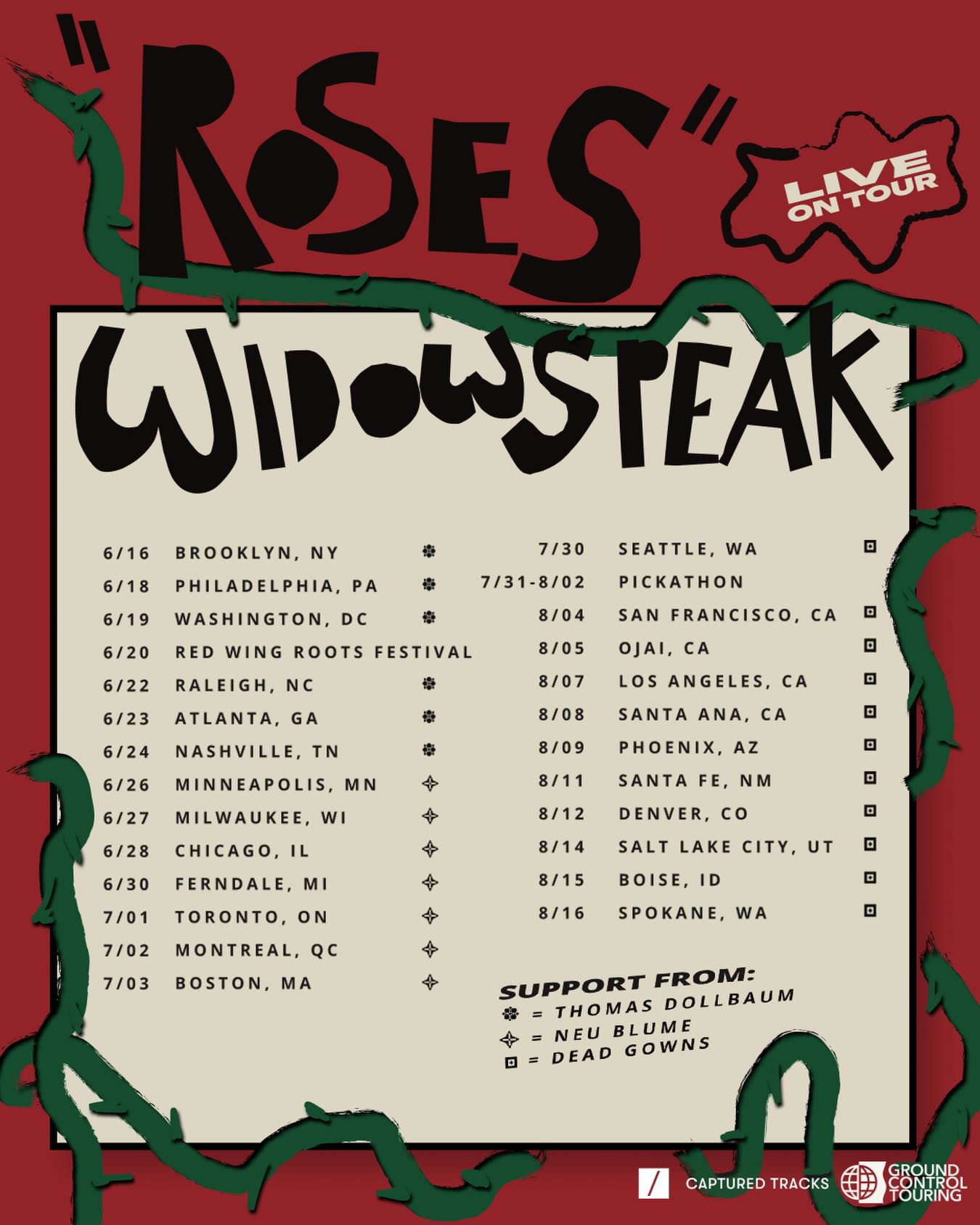 Widowspeak ROSES Live On Tour Poster 2026